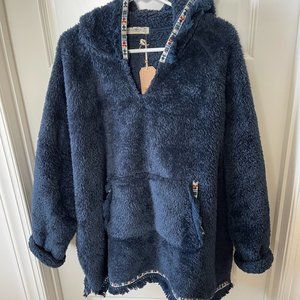 Natural Life Navy Sherpa hoodie One Size New with Tags